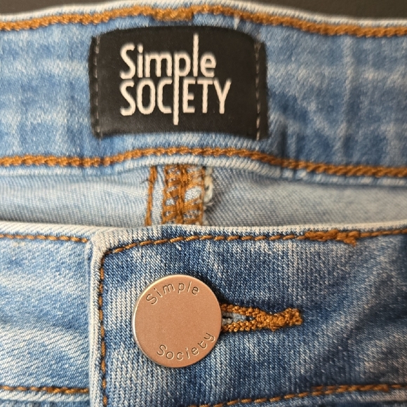 Simple Society Light Blue Distressed Jean Shorts - Picture 7 of 12